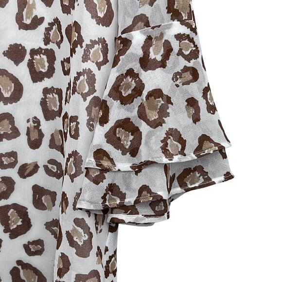 New Charter Club Size Small Cheetah Print V-Neck Blouse - Picture 4 of 7